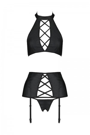 Ensemble sexy faux cuir Nancy - Passion