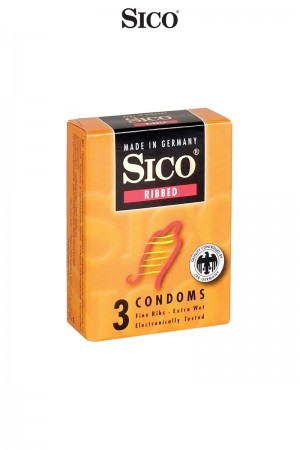 3 préservatifs Sico RIBBED