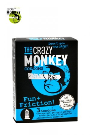 3 Préservatifs Crazy Monkey Fun & Friction