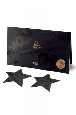 Bijoux de seins Flash Etoile Noir