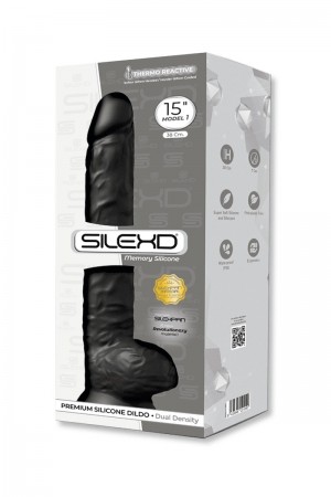 Gode XXL double densité Noir 38 x 6 cm - SilexD