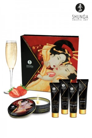 Coffret Secret de geisha vin pétillant à la fraise