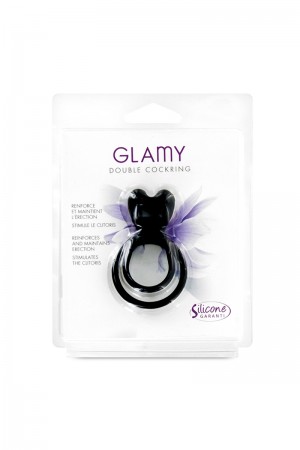 Double Cockring noir Glamy