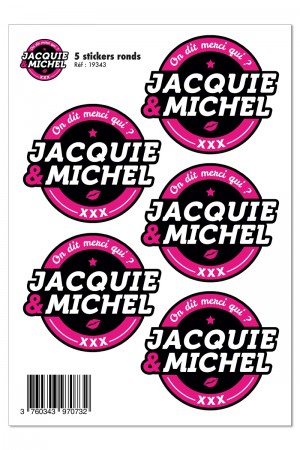 5 stickers J&M noir logo rond