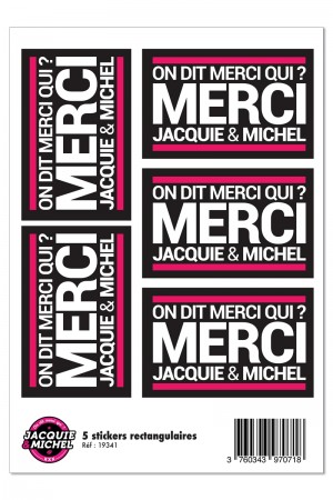 5 stickers J&M noir logo rectangle