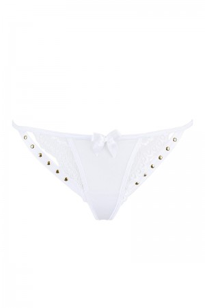 String blanc à clous dorés V-9798 - Axami