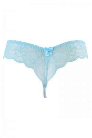 String tanga bleu V-10128 - Axami