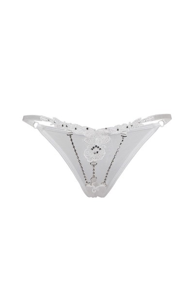 String ouvert à strass blanc