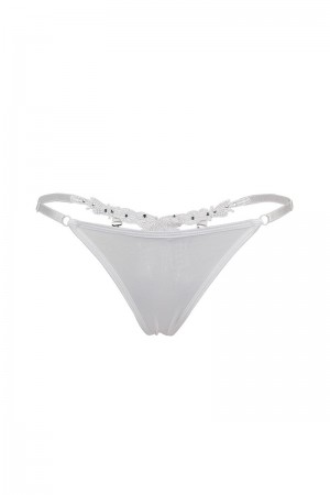 String ouvert à strass blanc