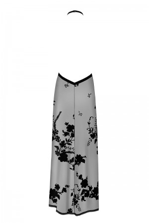 Robe longue dos nu Divinity F312 tulle floqué