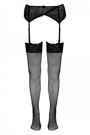 Bas résille noir - Cotelli Legwear