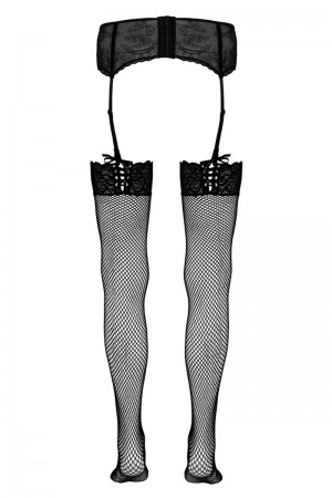 Bas résille noir - Cotelli Legwear