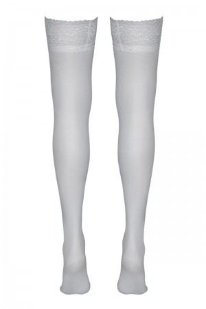 Bas autofixants blanc - Cotelli Legwear