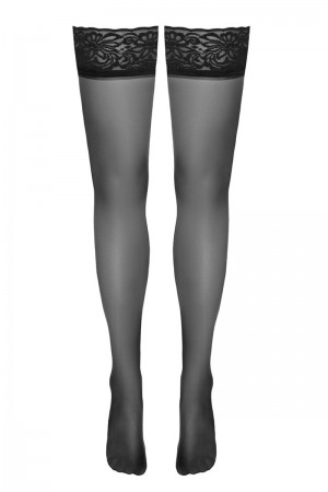 Bas autofixants noir Hold up 3 - Cotelli Legwear