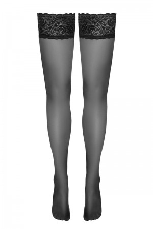 Bas autofixants noir Hold up - Cotelli Legwear
