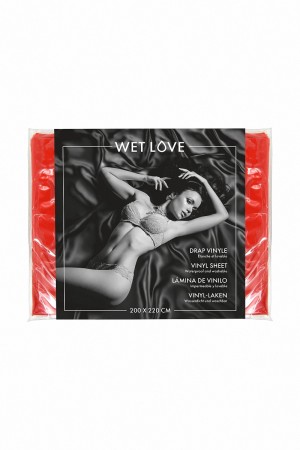 Drap Vinyle rouge 220 x 200 cm - Fetish Tentation