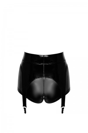 Short à jarretelles Glam F325 vinyle et wetlook