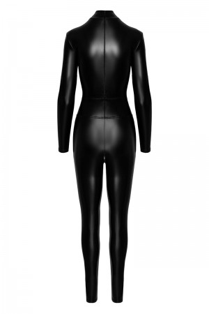 Combinaison intégrale Caged avec anneaux F319 wetlook