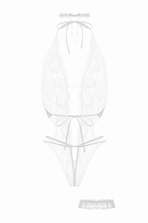 Ensemble body ouvert Renee blanc - Christine