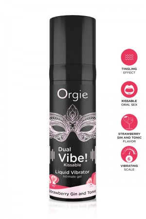 Gel d'excitation Dual Vibe Strawberry Gin Tonic Liquid Vibrator