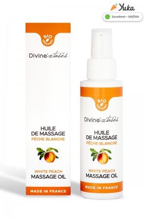 Huile de massage gourmande BIO pêche blanche