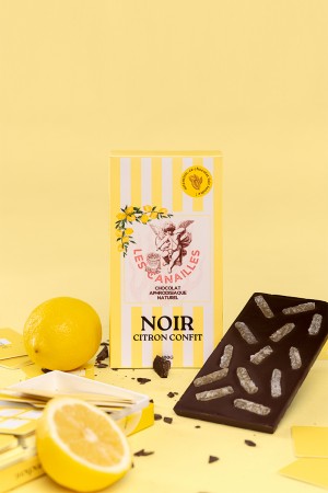 Chocolat noir citron confit - Tablette 100g - Les canailles