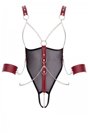 Body de bondage ouvert et seins nus - Cottelli Bondage
