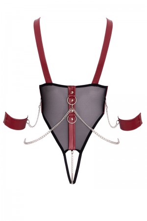 Body de bondage ouvert et seins nus - Cottelli Bondage