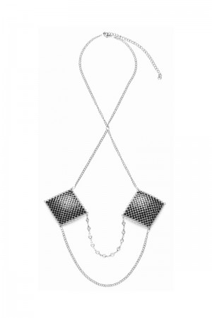 Caches tétons avec chainette de cou - Cotelli Accessoires