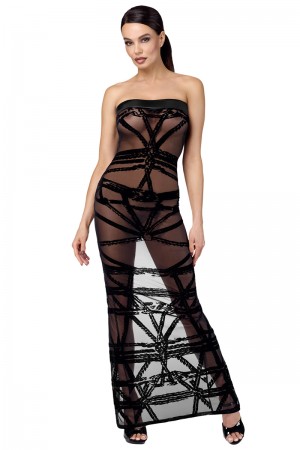 Robe bustier Bondesque F358 - Noir Handmade