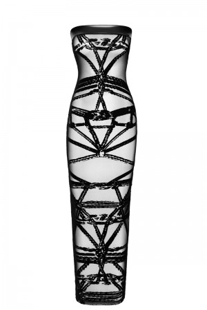 Robe bustier Bondesque F358 - Noir Handmade