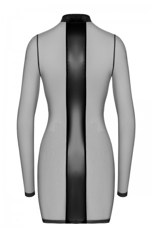 Mini robe tulle et wetlook Crossfire F369 - Noir Handmade