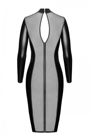 Robe fuseau Crystal F371 - Noir Handmade