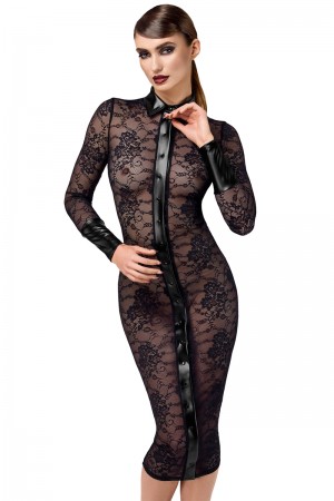 Robe fourreau Noirelle F376 - Noir Handmade