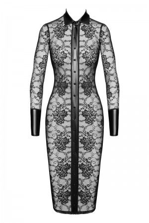 Robe fourreau Noirelle F376 - Noir Handmade