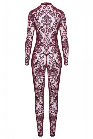 Combinaison en tulle floqué Kink Royal F382 - Noir Handmade