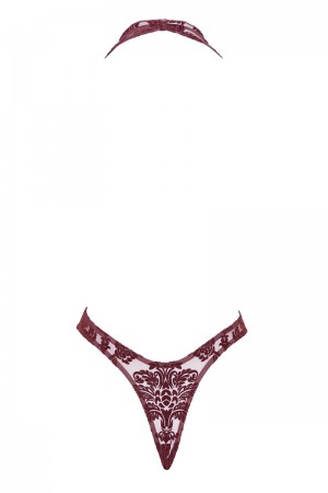 Body en tulle floqué Kink Royal F386 - Noir Handmade