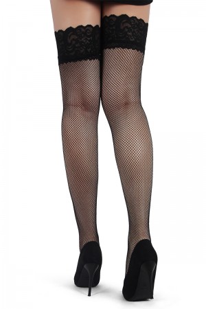 Bas résille jarretière dentelle Noir - Ohyeah