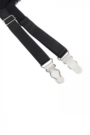 Porte-jarretelles et string Noir - Litolu Lingerie