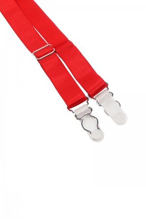 Porte-jarretelles et string Rouge - Litolu Lingerie