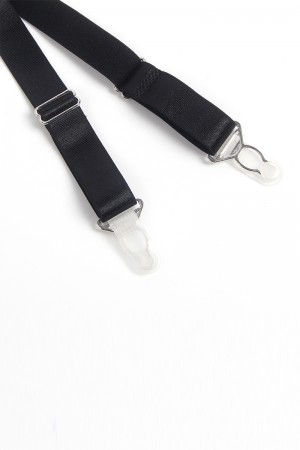 Porte-jarretelles dentelle large Noir - Litolu Lingerie