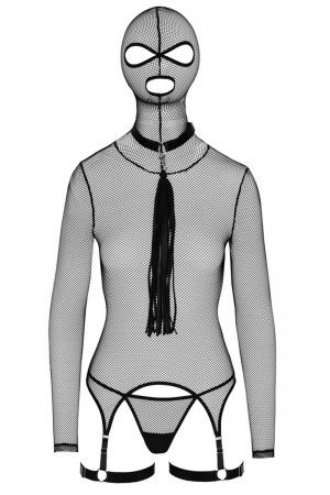 Ensemble lingerie résille et accessoires BDSM - Bad Kitty
