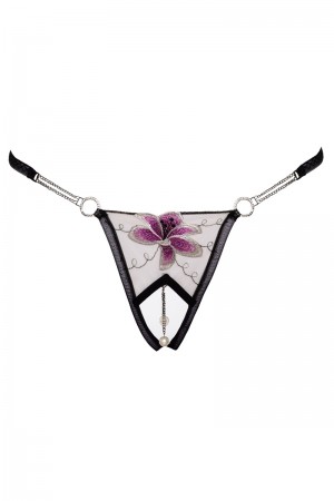 String ouvert Fleur brodée - Cottelli LINGERIE