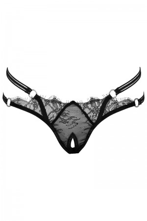 String ouvert Rio noir en dentelle - Cottelli LINGERIE