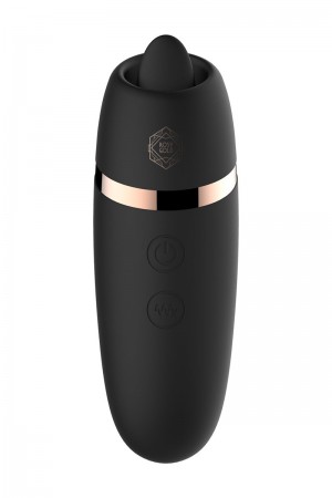 Stimulateur 2 en 1 avec langue vibrante - Rosy Gold