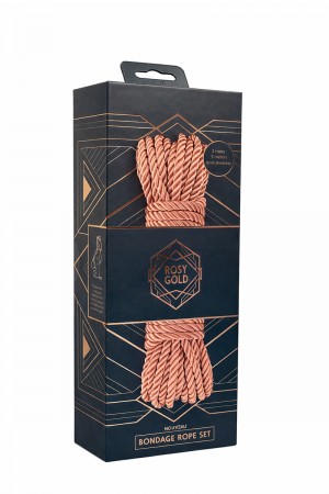 Coffret 3 cordes de bondage Premium - Rosy Gold